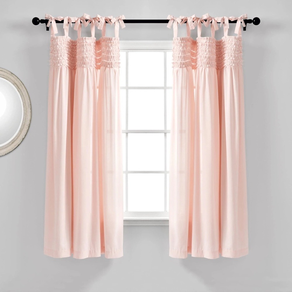 Lush Decor Lydia Ruffle Two Panels 40"X63" Blush NEW IN PACKAGING